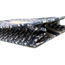 Dior Book Tote Media Tela Oblique Blu