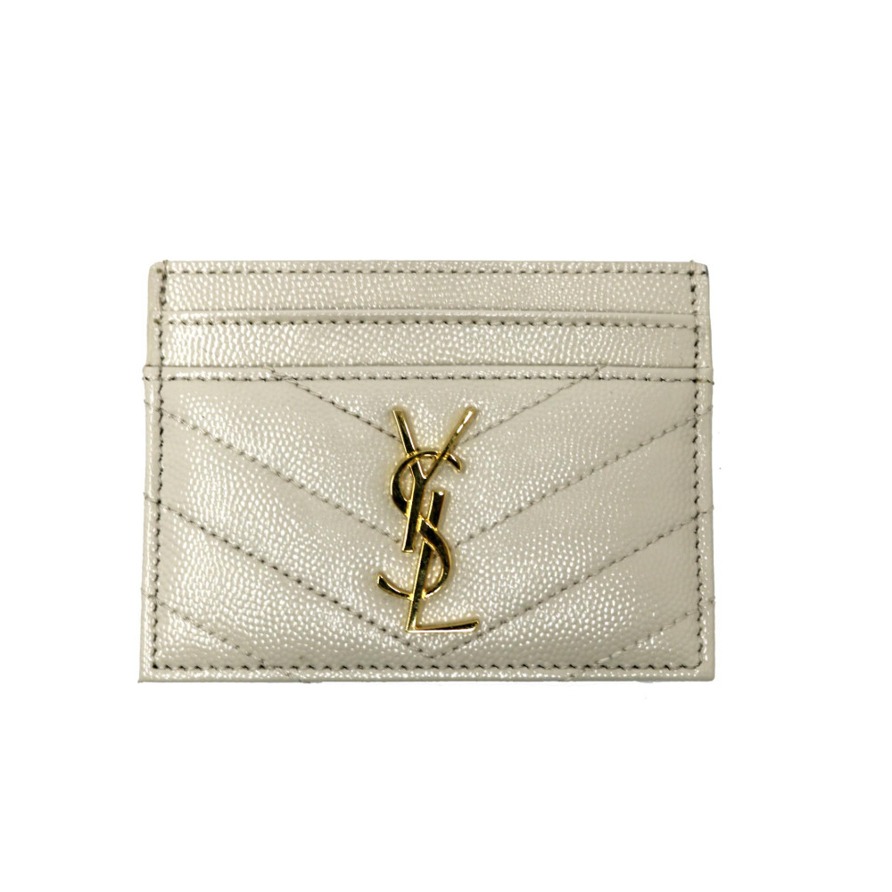 Saint Laurent Portacarte Pelle Bianca