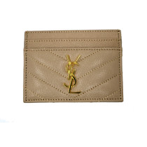 Saint Laurent Portacarte Pelle Tortora Chiaro