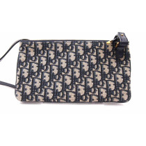 Dior Tracolla Tela Jacquard Oblique Blu