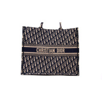 Dior Book Tote Tela Oblique Blu