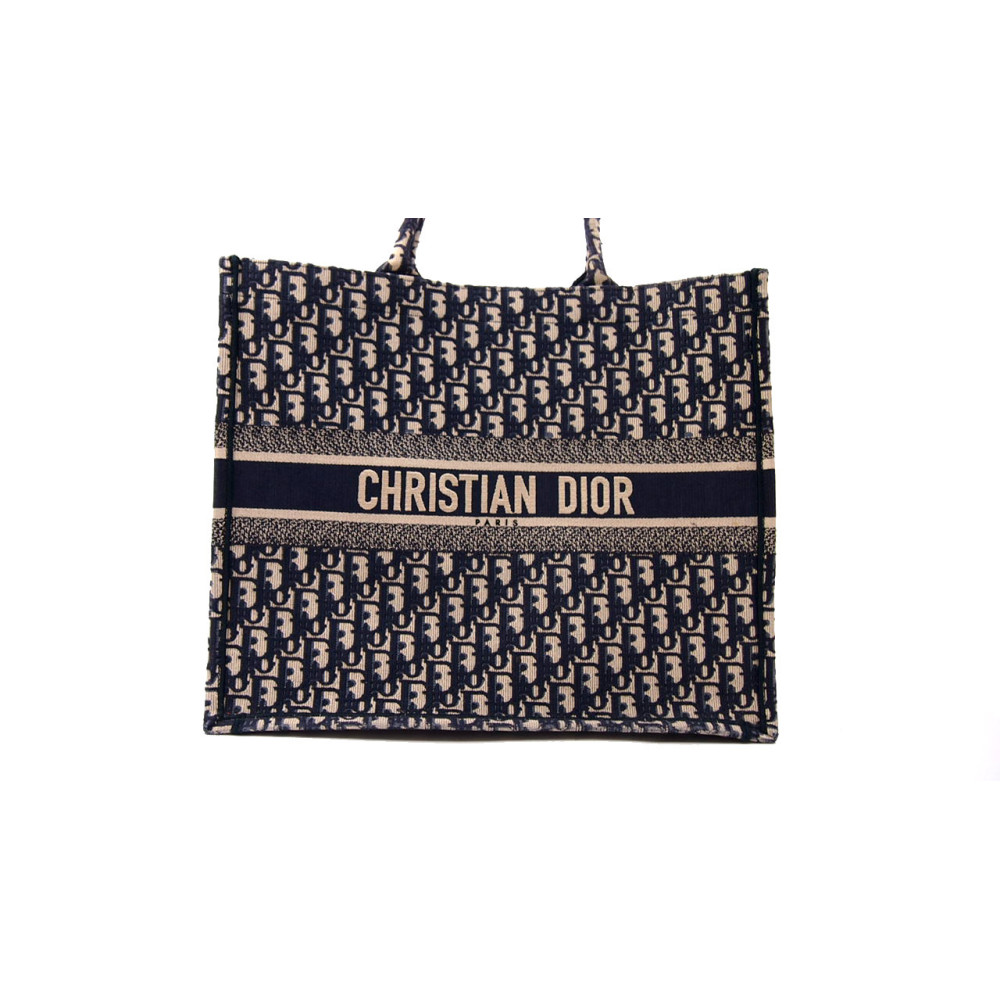 Dior Book Tote Tela Oblique Blu