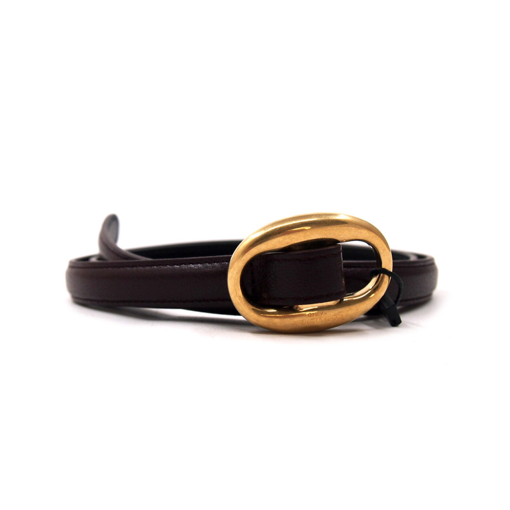 Saint Laurent Cintura Pelle Bordeaux