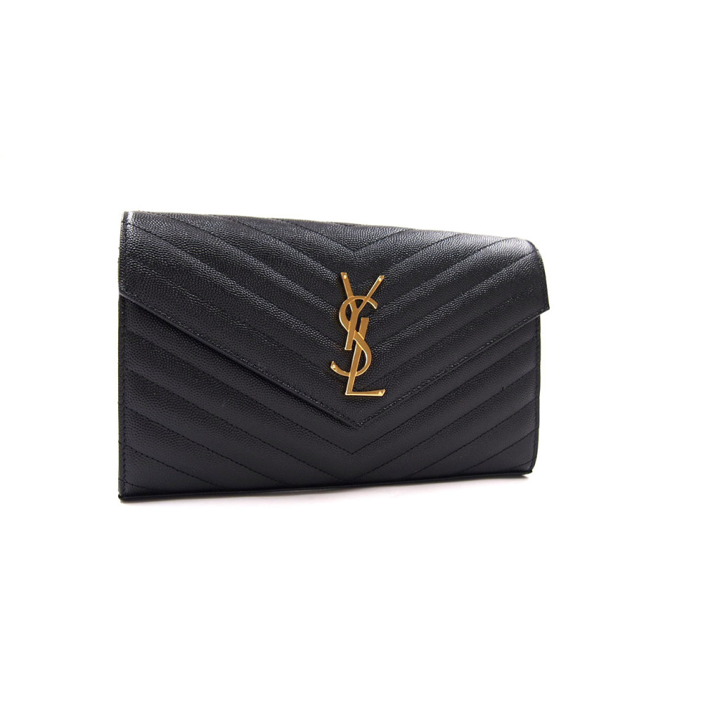 Saint Laurent Cassandre Klassische Schwarzes Leder