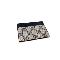 Gucci Portacarte GG Supreme Beige e Pelle Blu