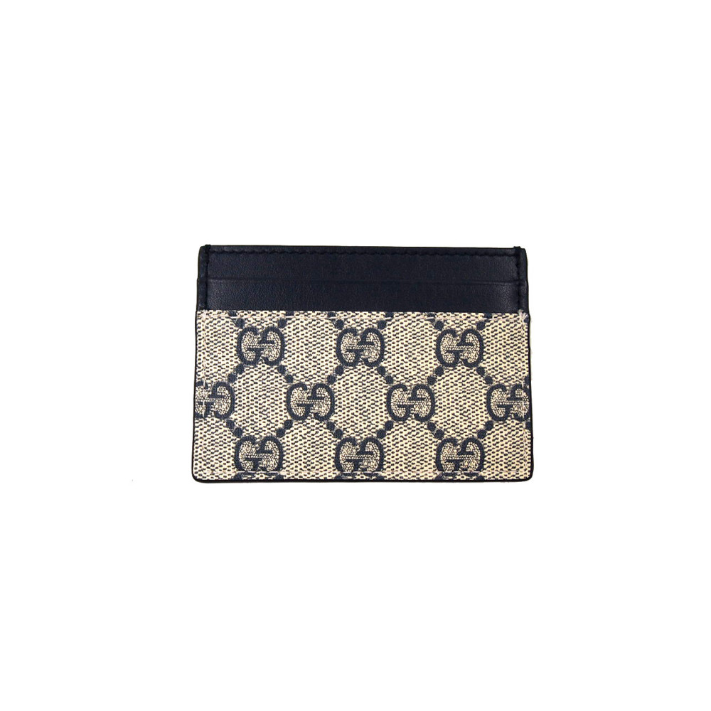 Gucci Portacarte GG Supreme Beige e Pelle Blu