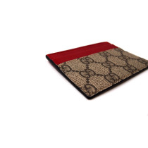 Gucci Portacarte GG Supreme Beige e Pelle Rossa