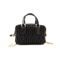 Miu Miu Arcadie Mini Matelasse Pelle Nera