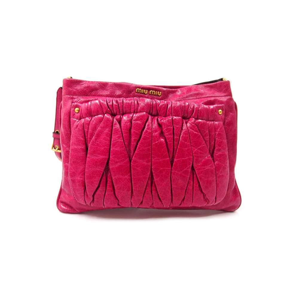 Miu Miu Pochette Tracolla Matelasse Pelle Fucsia