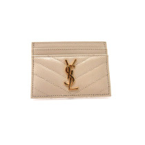 Saint Laurent Portacarte Pelle Panna
