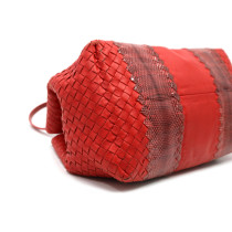 Bottega Veneta Shopping Pelle e Lizard Rossa