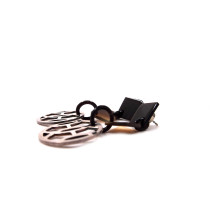 Hermes Orecchini Ava Corno di Bufalo e Argento 925 Marrone