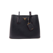 Prada Double Media Pelle Saffiano Nero