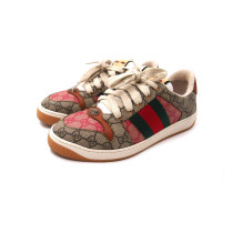 Gucci Sneakers Sabot Screener Pelle Beige e Rossa