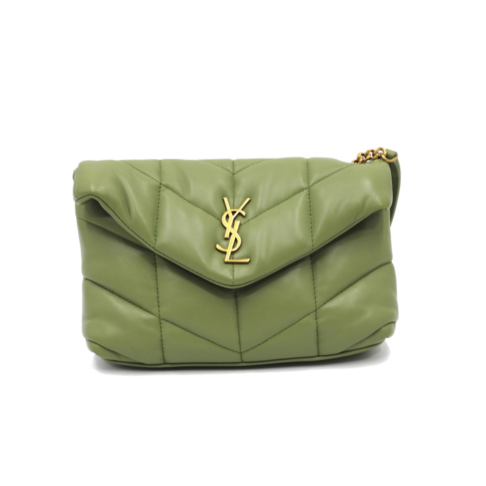 Saint Laurent Puffer Pelle Verde