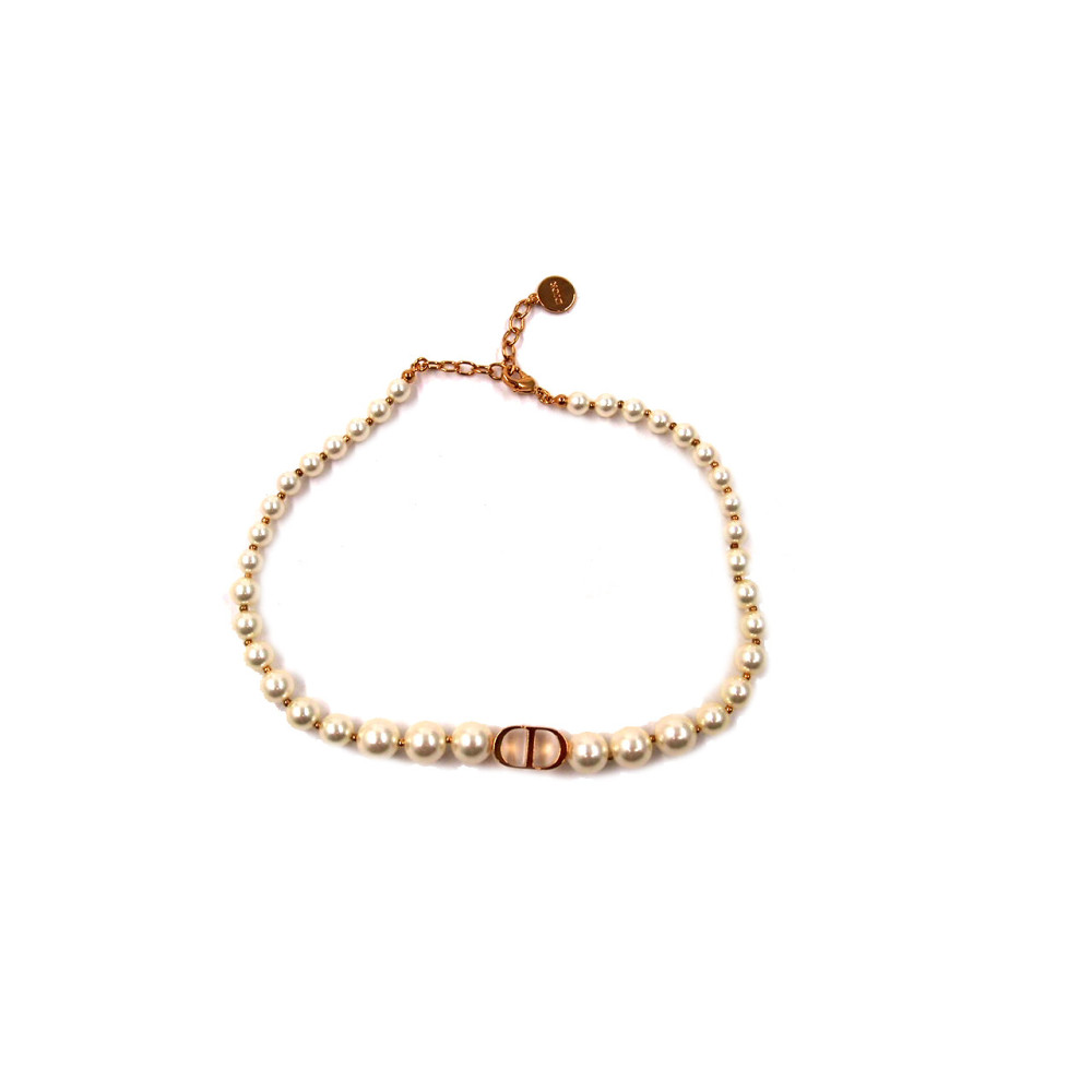 Dior Collana 30 Montaigne Metallo Dorato e Perle