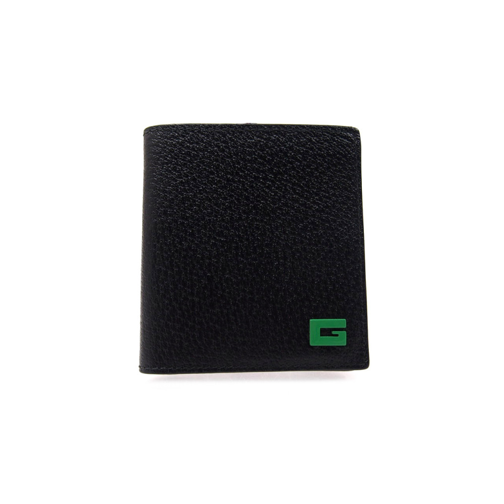 Gucci Portacarte Bi-fold Pelle Nera e Verde