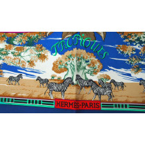 Hermes Foulard Tropiques Seta Blu