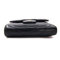 Chanel Portafoglio Classic Flap Chevron Trifold Pelle Nera