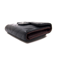 Chanel Portafoglio Classic Flap Chevron Trifold Pelle Nera