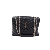 Saint Laurent Lou Lou Media Pelle Nera