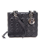 Dior Lady Dior Medium Schwarzes Leder