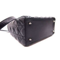Dior Lady Dior Medium Schwarzes Leder