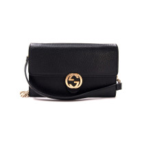 구찌 인터로킹 Woc 블랙 가죽