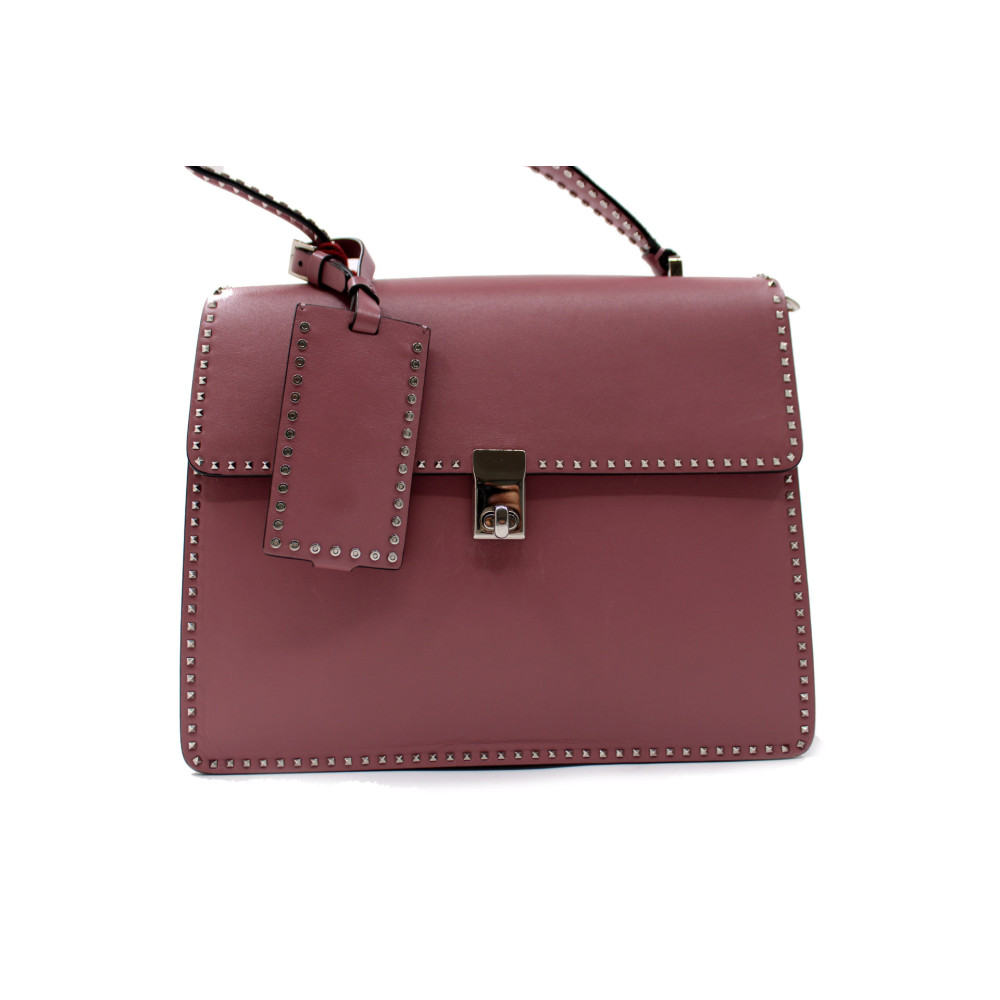 Valentino Rockstud Top Handle Pelle Antique Rose
