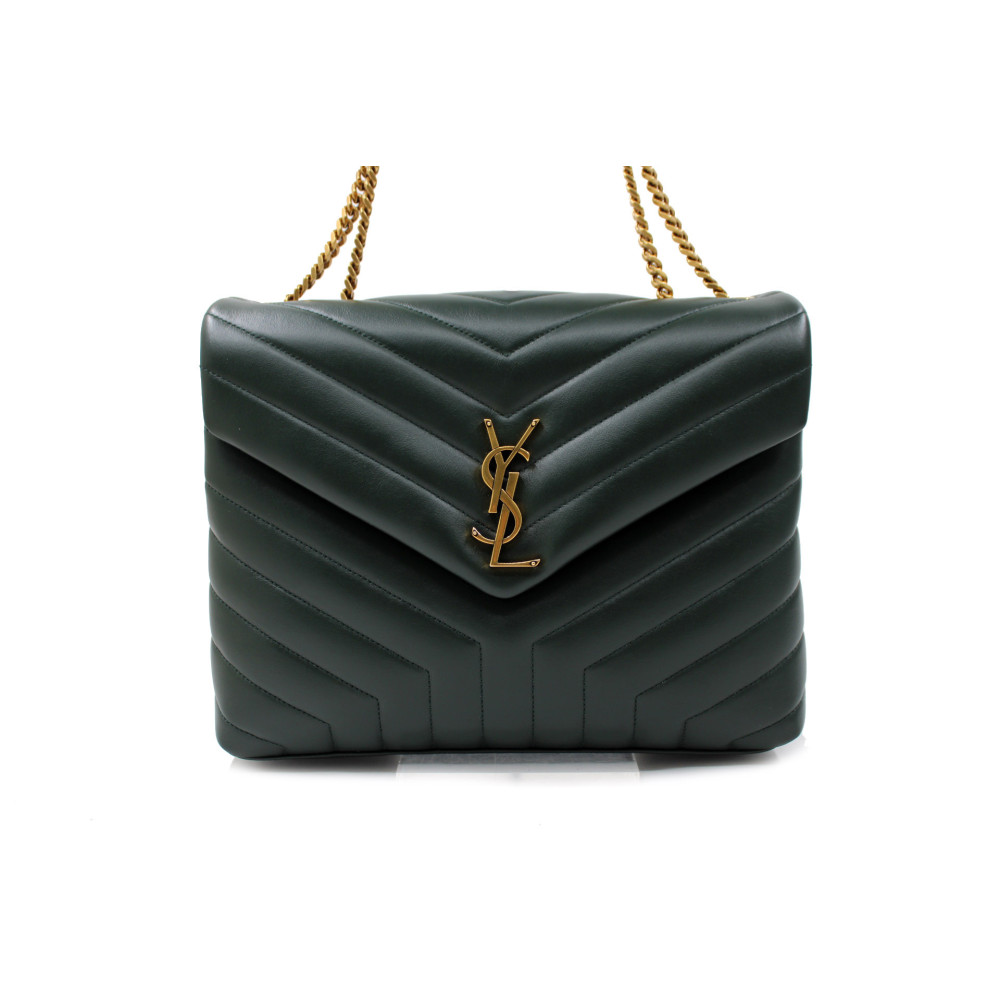 Saint Laurent Lou Lou Media Pelle Verde