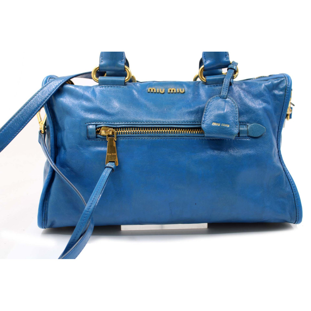 Miu Miu Shopping Pelle Azzurra