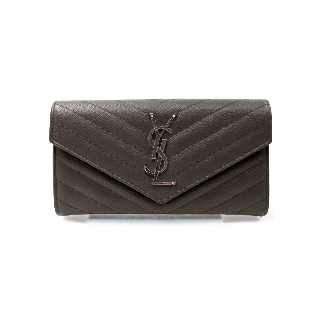 Saint Laurent Portafoglio Pelle Grigia