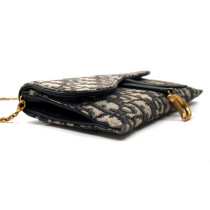 Dior Pochette Saddle Kleine Blau Leinwand