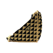 Prada MultiPochette Triange Tessuto Beige e Nero