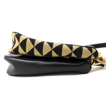 Prada MultiPochette Triange Tessuto Beige e Nero