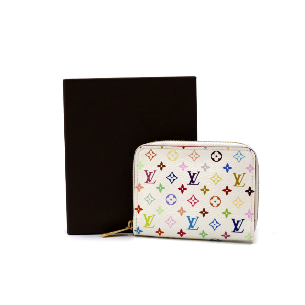 Louis Vuitton Portafoglio Zippy Mini Lin Multicolor Bianco