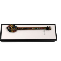Gucci Bracciale Chocker Metallo, Strass e Pelle Multicolor