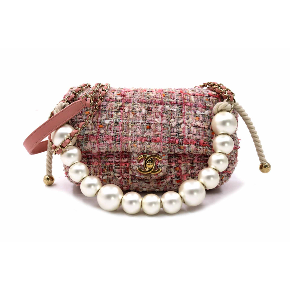 Chanel Pochette Tela Rosa