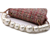 Chanel Pochette Tela Rosa