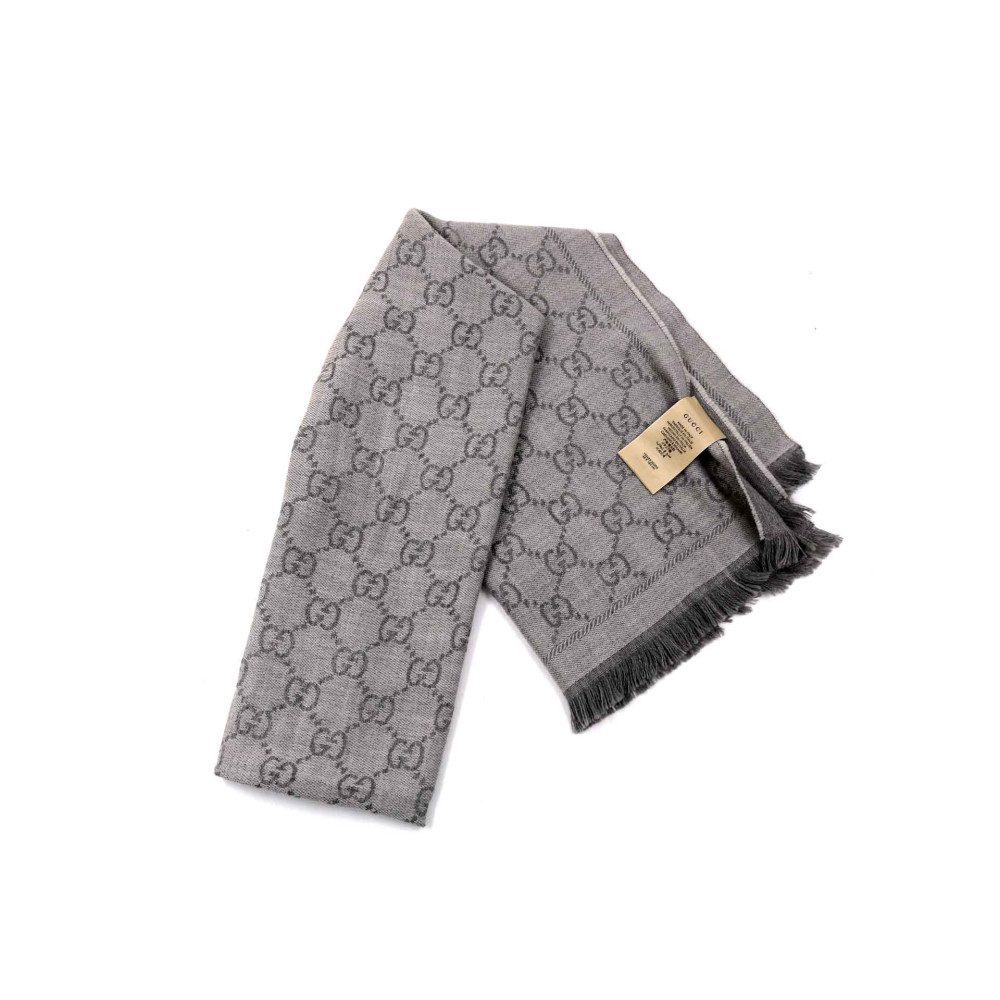 Gucci Sciarpa Lana Grigio Chiaro