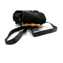 Gucci Zaino Bamboo Camoscio Nero