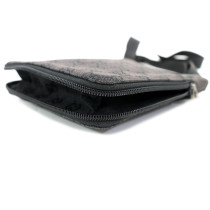 Gucci Messenger Zip Around Mini GG Grigio Nero