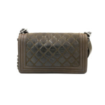 Chanel Boy Kahki Taupefarbenes Grauleder