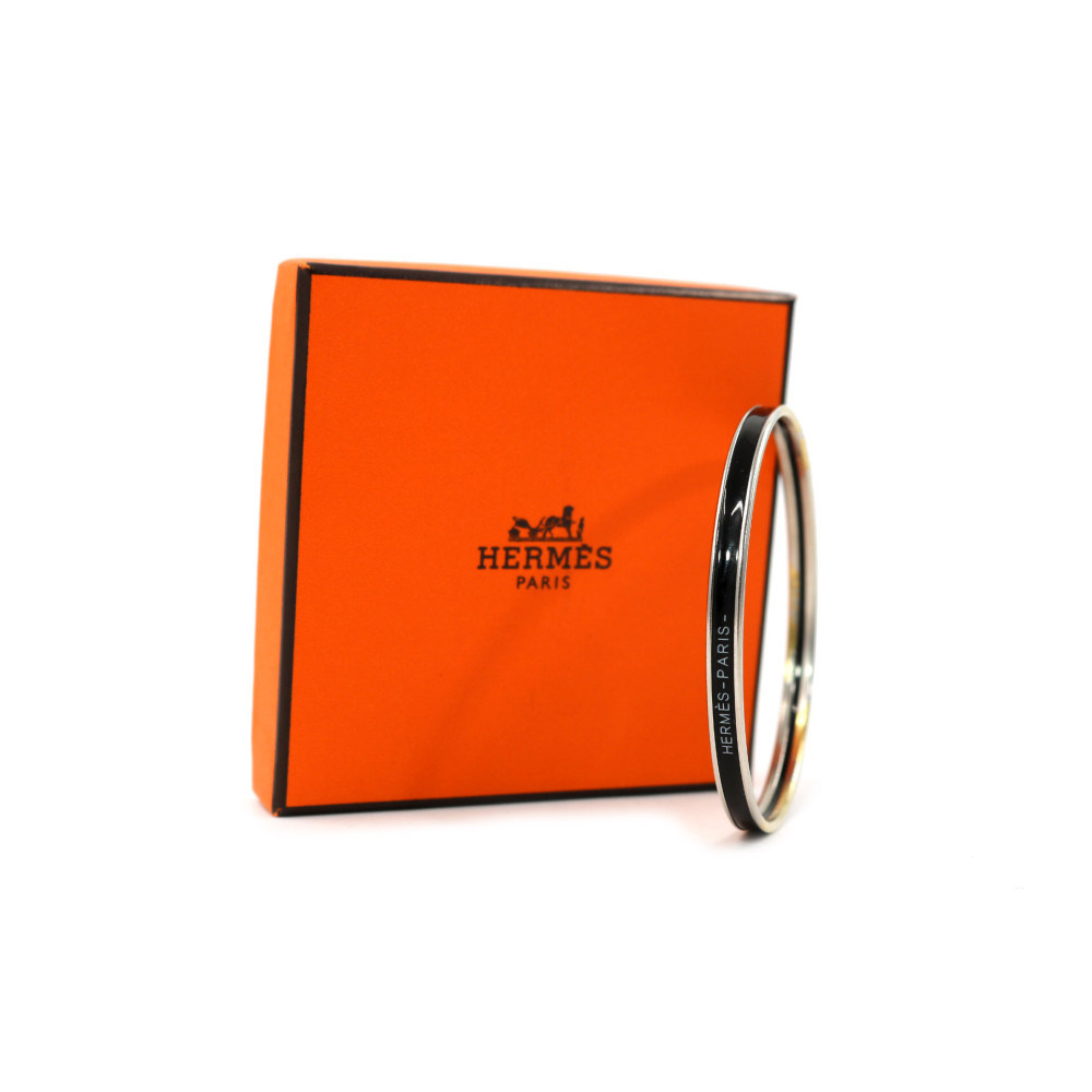 Hermes Bracciale Metallo e Smalto Nero