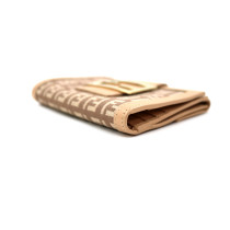 Fendi Portafoglio Bifold Pelle e Tessuto Beige