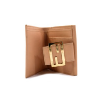 Fendi Portafoglio Bifold Pelle e Tessuto Beige