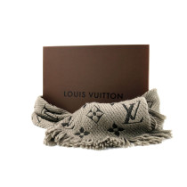 Louis Vuitton Sciarpa Lana e Seta Grigia e Nera