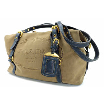 Prada Shopping Tela Marrone