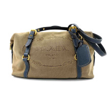 Prada Shopping Tela Marrone
