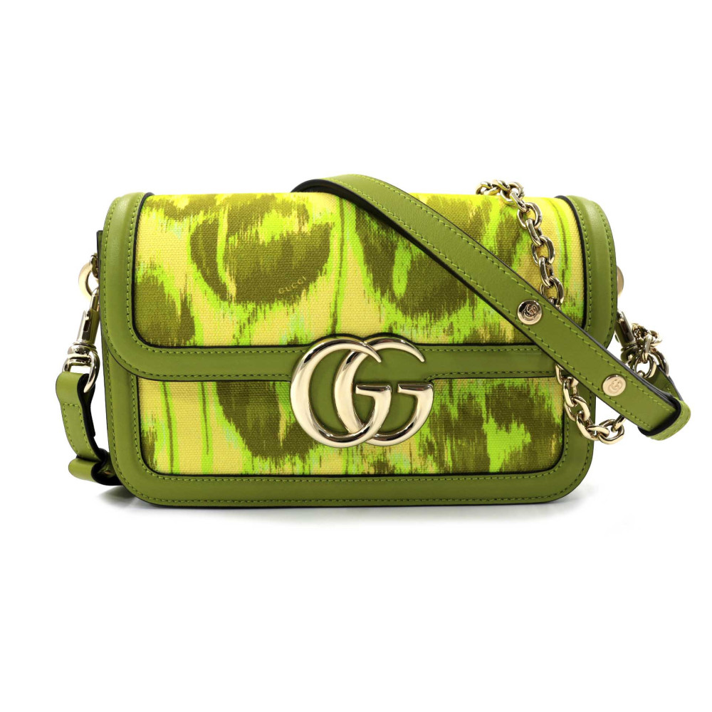 Gucci Tracollina Tessuto Verde e Giallo